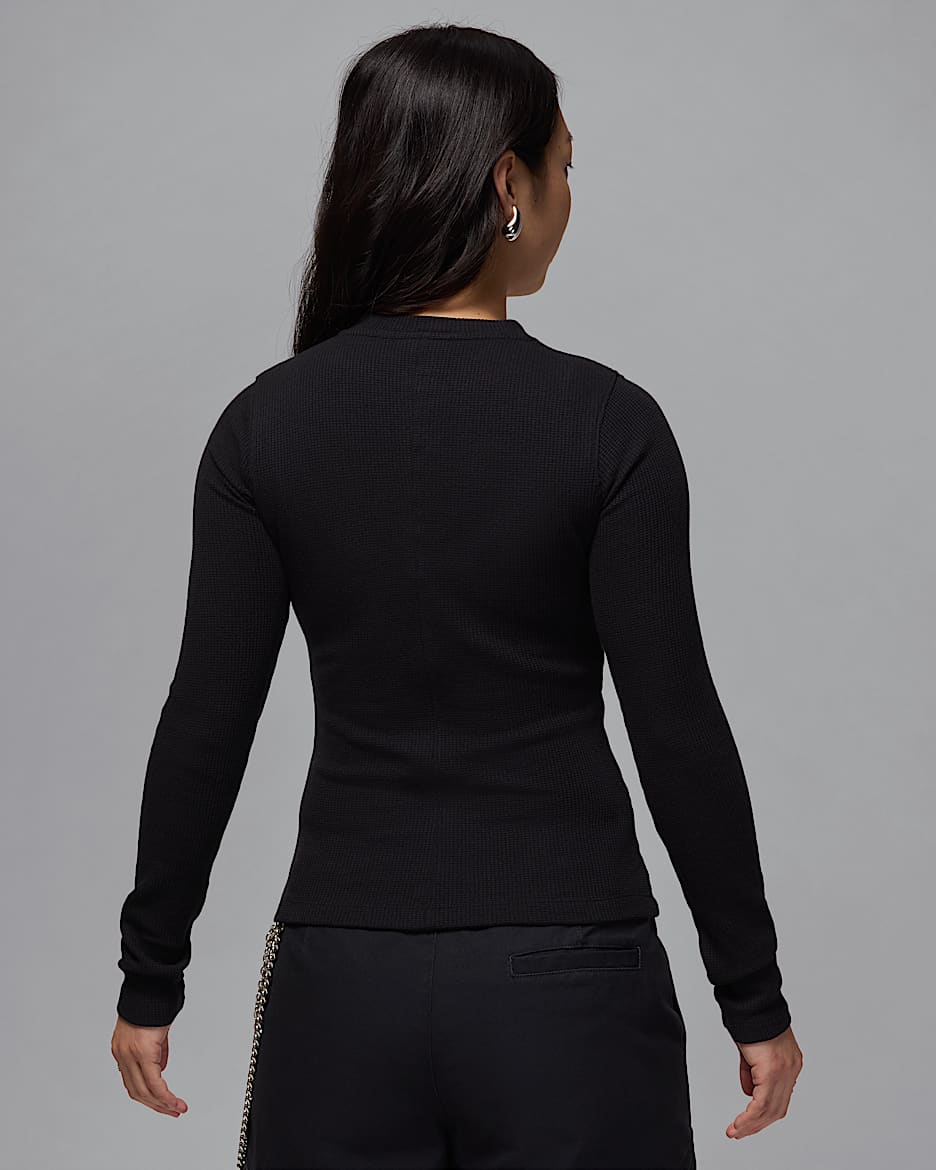 Jordan Long Sleeve 1 2 Zip Knit Top Black